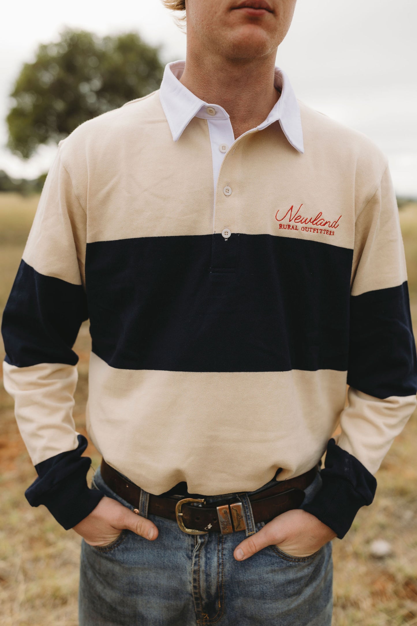 Marlo Jersey - Beige & Navy