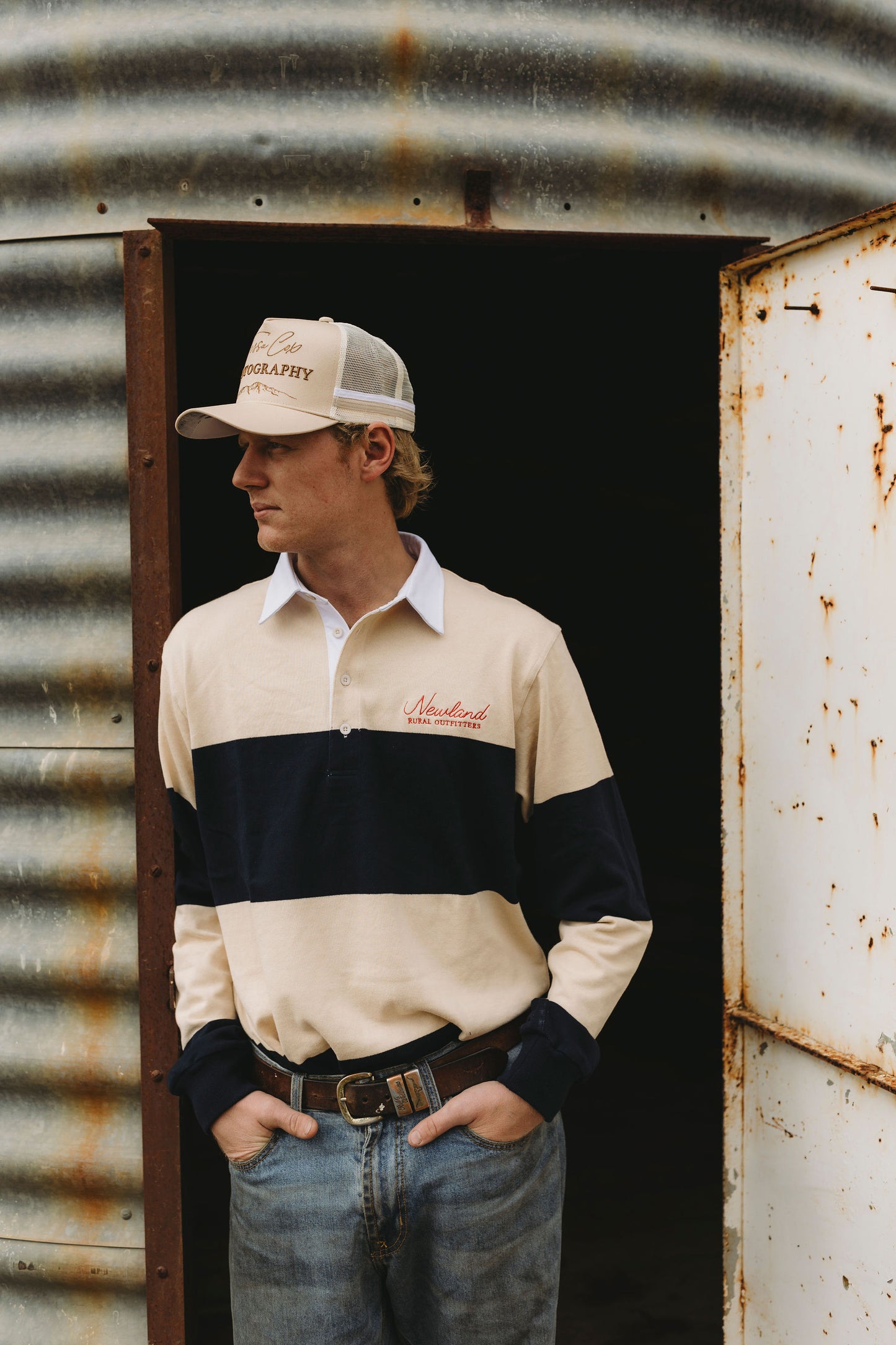 Marlo Jersey - Beige & Navy