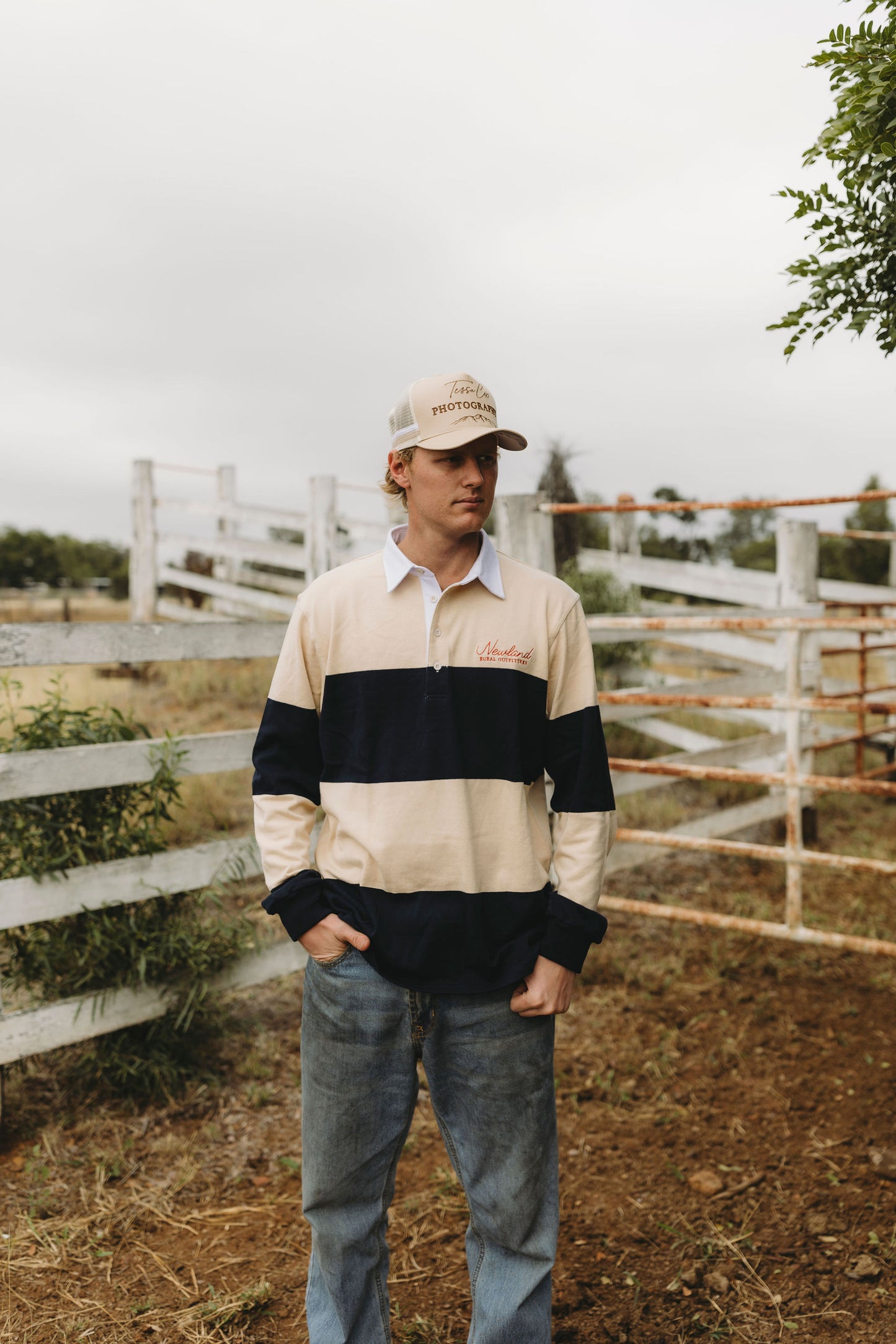 Marlo Jersey - Beige & Navy