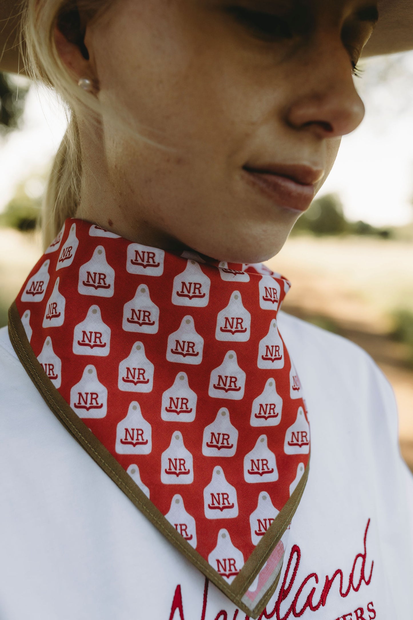 Cattle Tag Bandana - Red