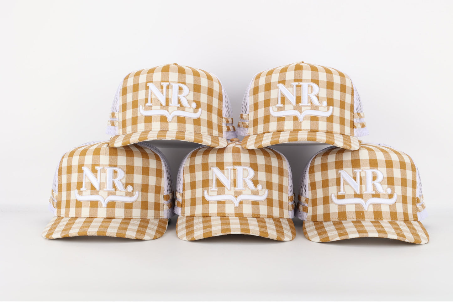 Rust Gingham Trucker Cap