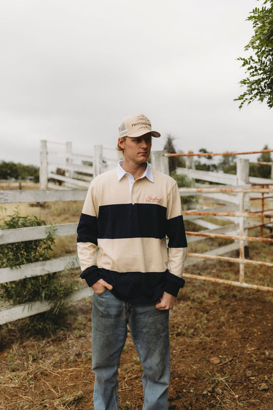Marlo Jersey - Beige & Navy