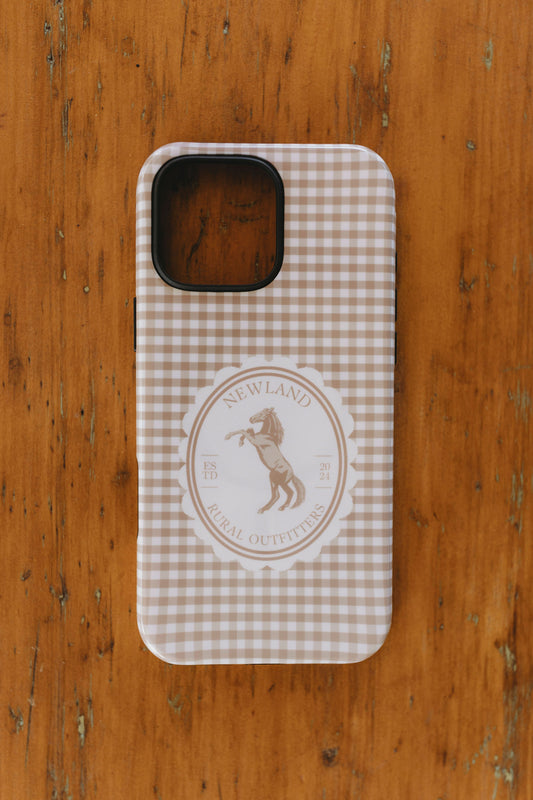 Chocolate Gingham Pony MagSafe Phone Case