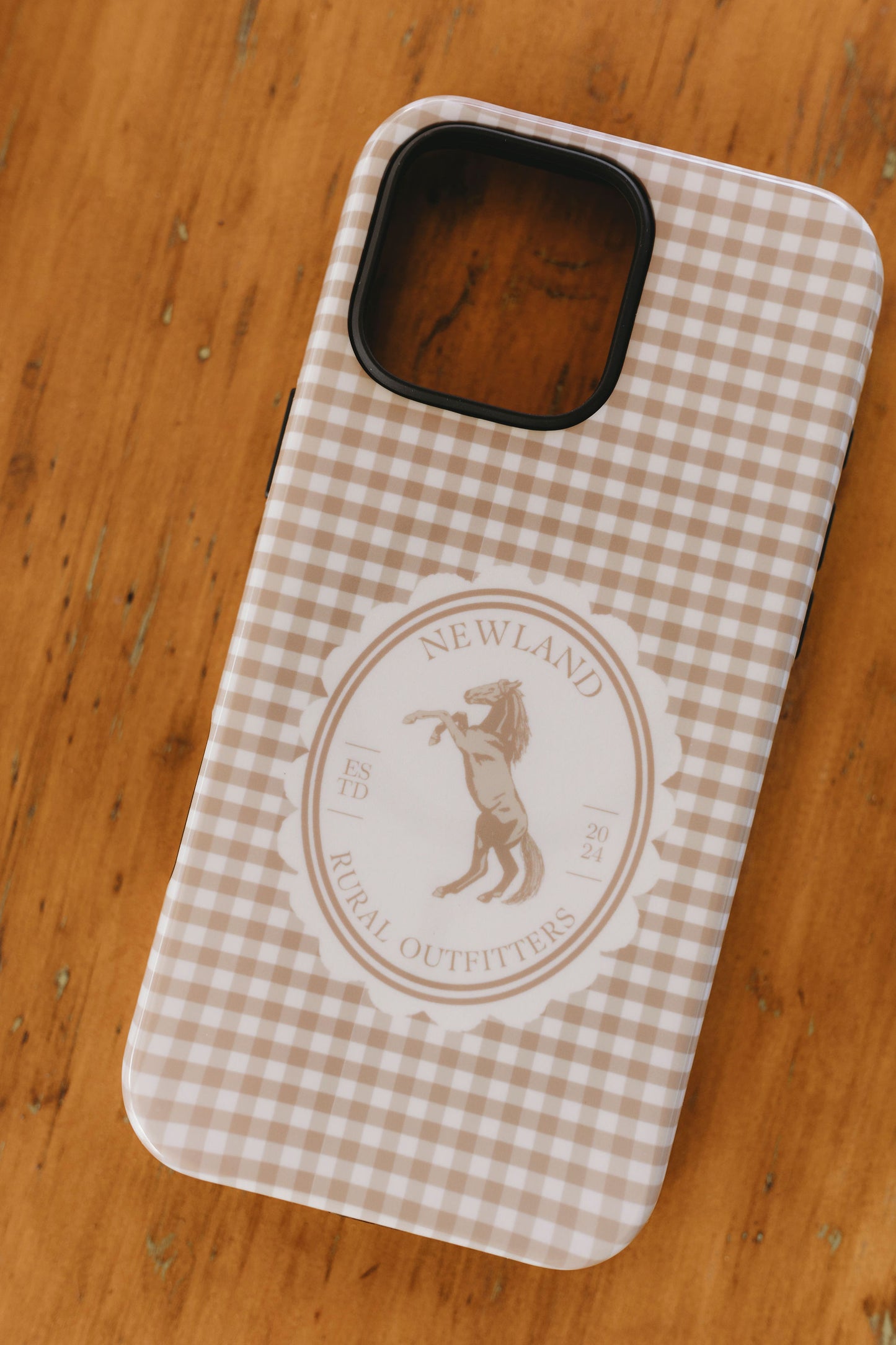 Chocolate Gingham Pony MagSafe Phone Case