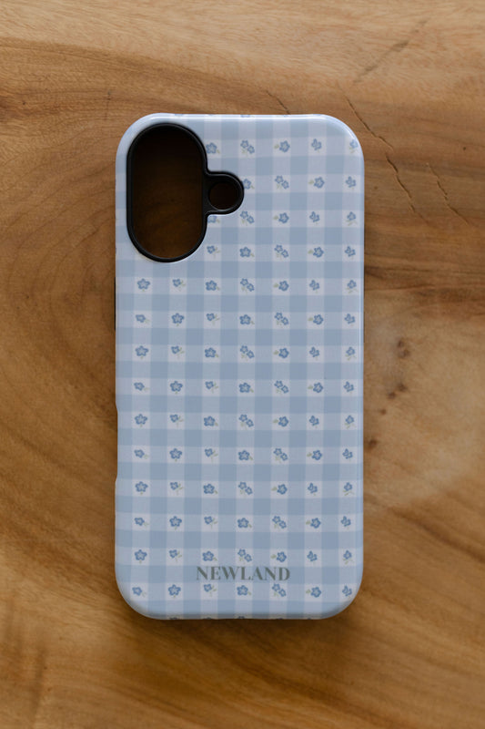 Blue Floral Gingham MagSafe Phone Case