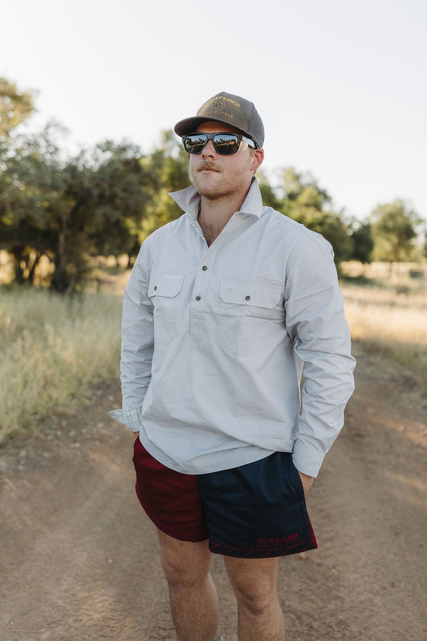 Men's Work Short - Navy & Maroon