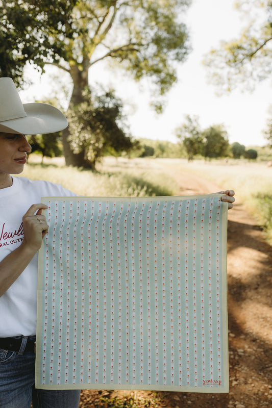 Floral Mint Stripe Bandana