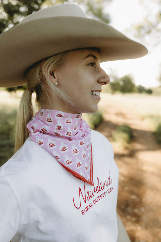 Cattle Tag Bandana - Pink