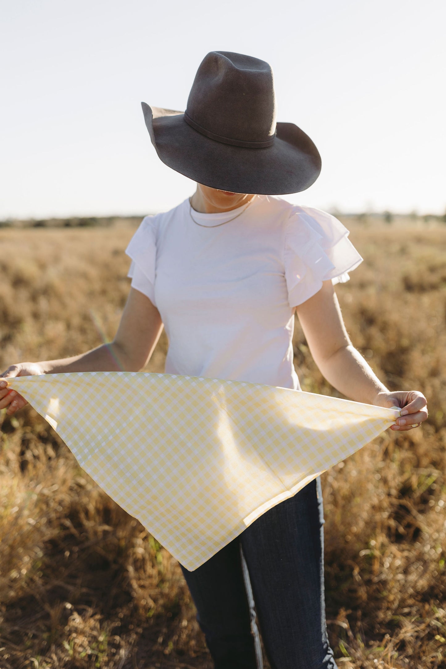 Yellow Gingham Bandana