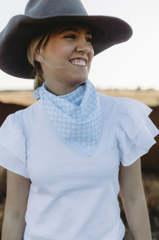 Blue Checkered Bandana