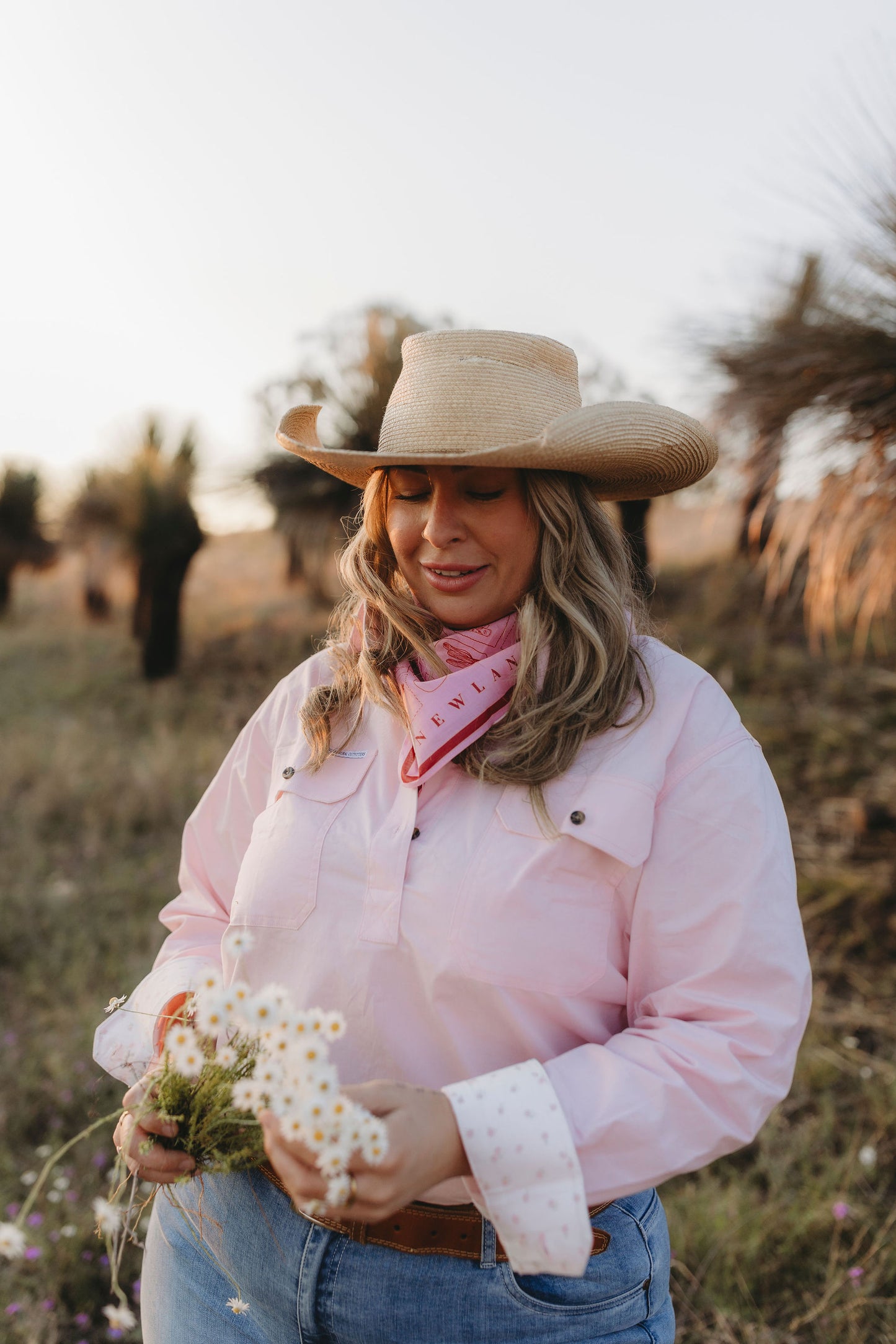 Isla Half Button Workshirt - Pink Floral