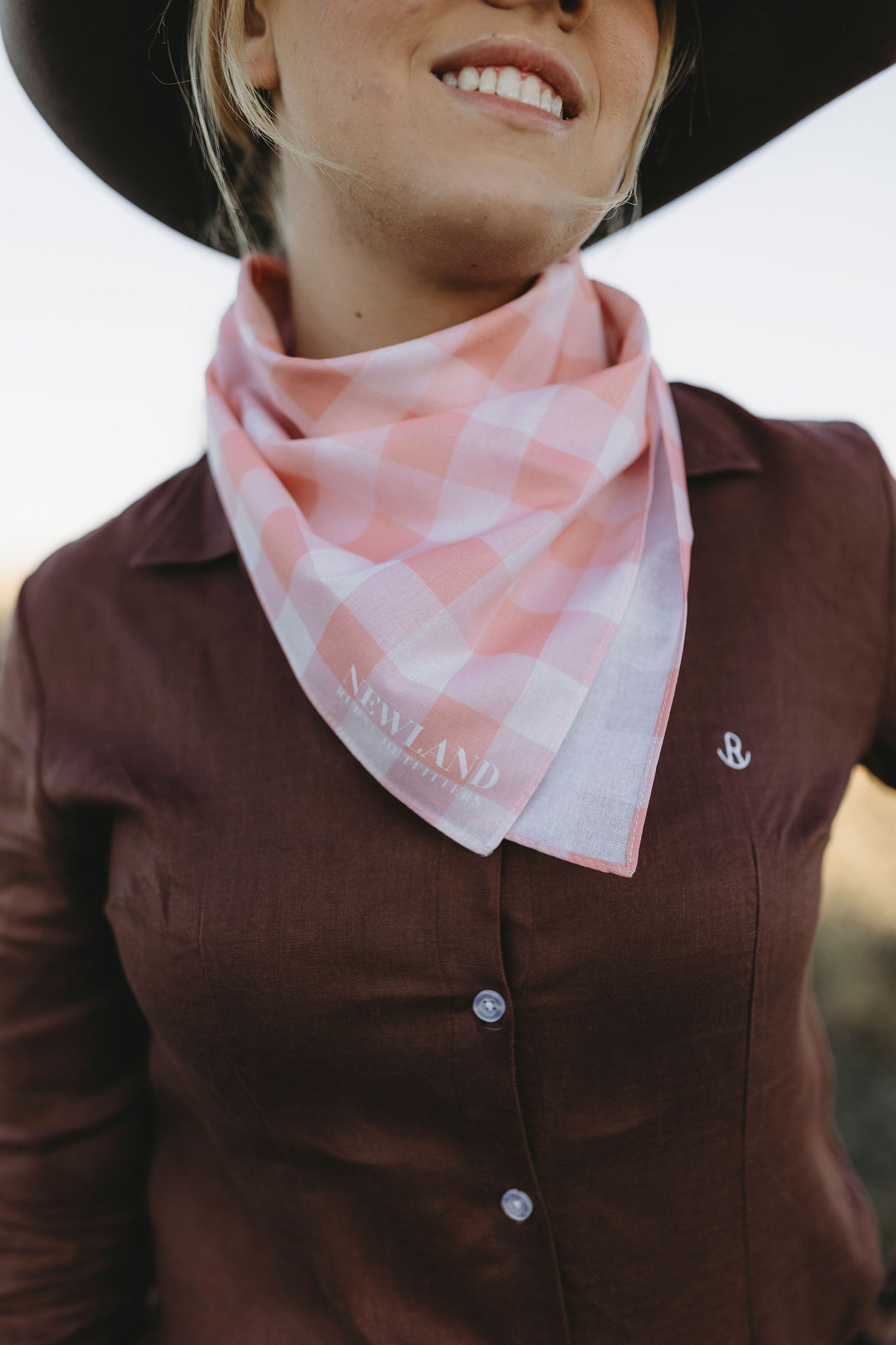 Pink Gingham Bandana