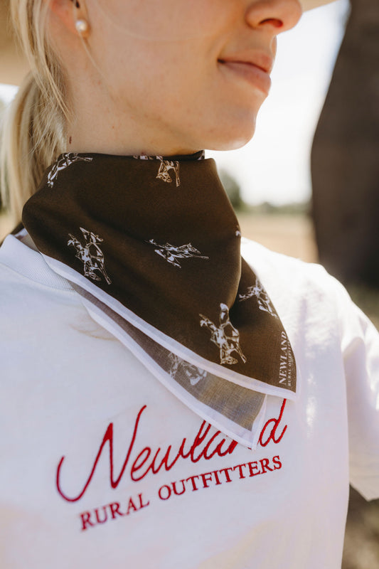 Rodeo Hand Drawn Bandana - Brown