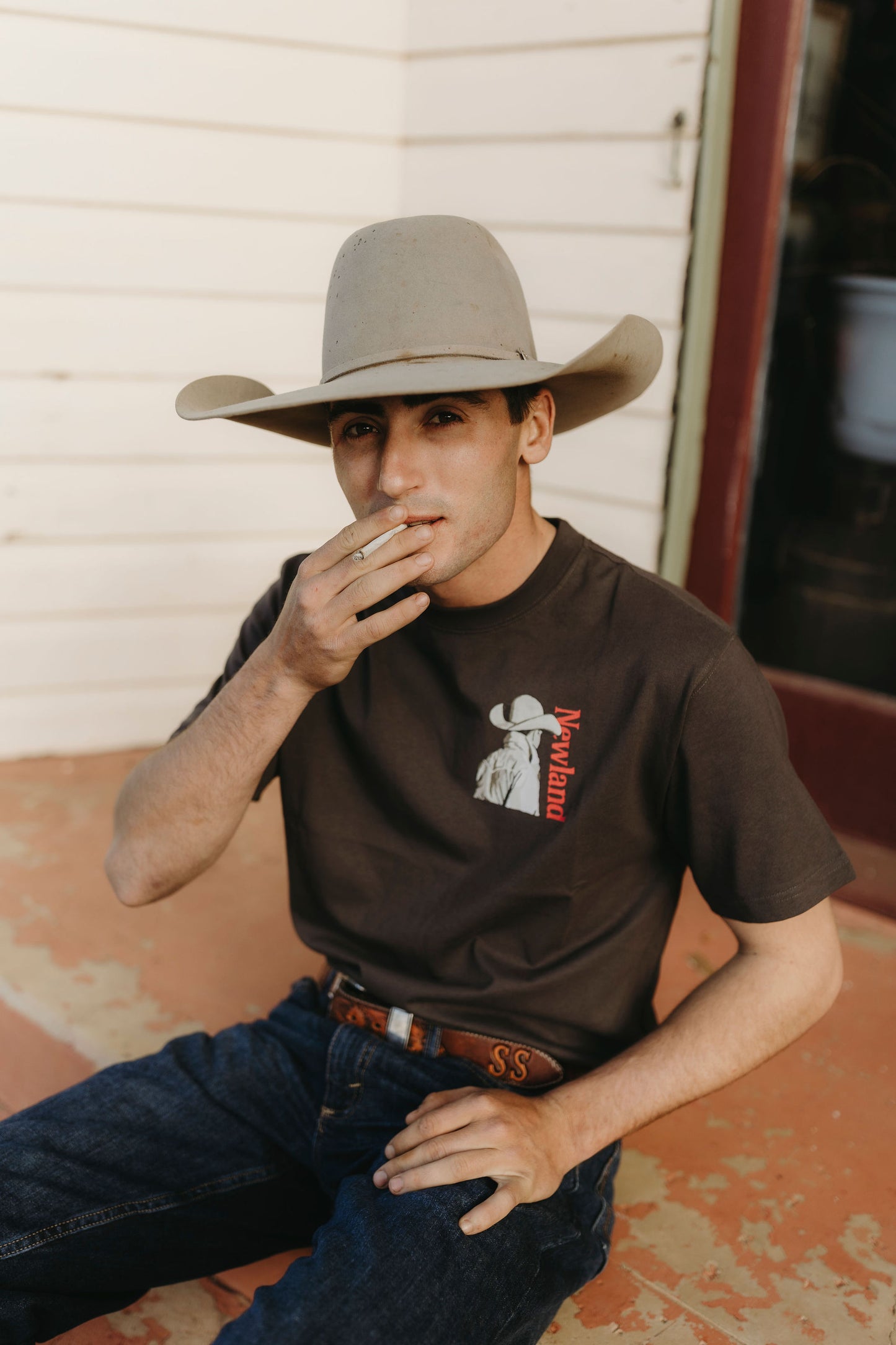 Lone Cowboy Tee - Vintage Black