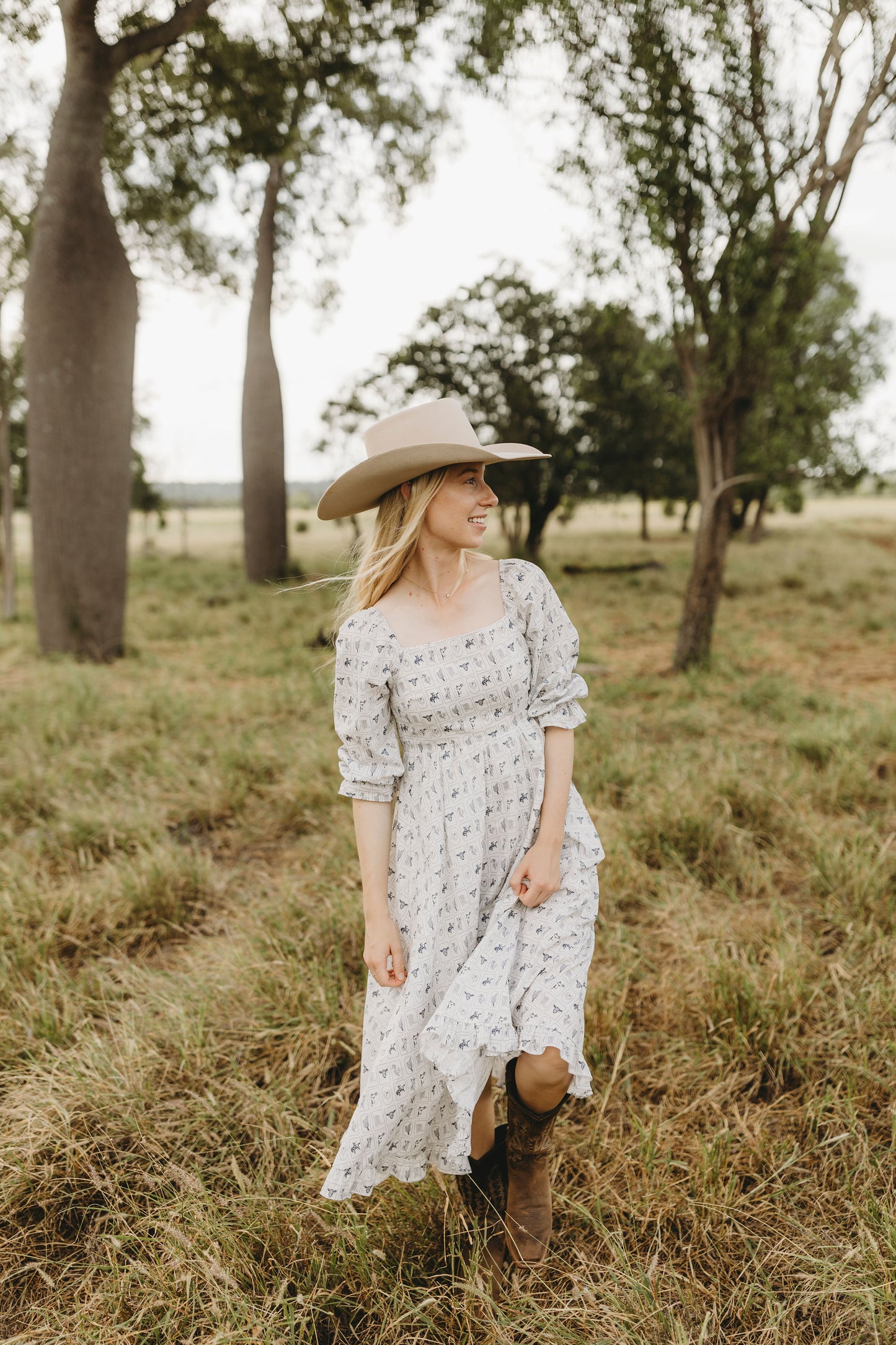 Western Print Midi Dress Newland Rural Outfitters Western Print Midi Dress Newland Rural Outfitters