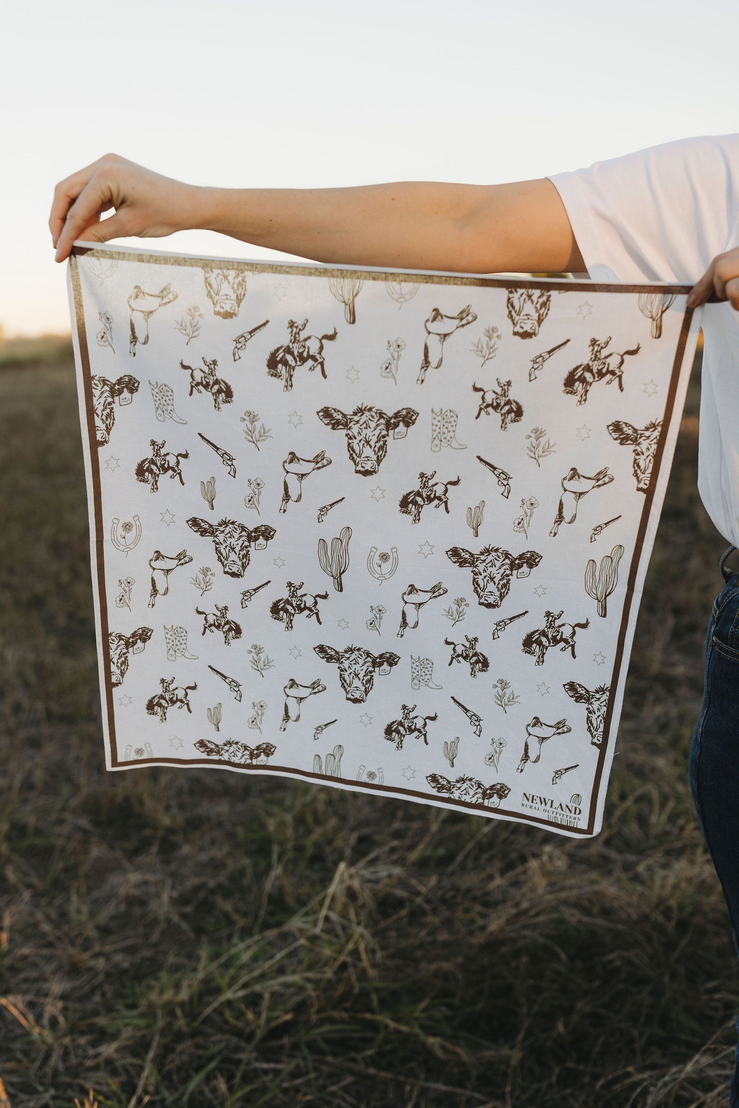 Cowboy Hand Drawn Bandana