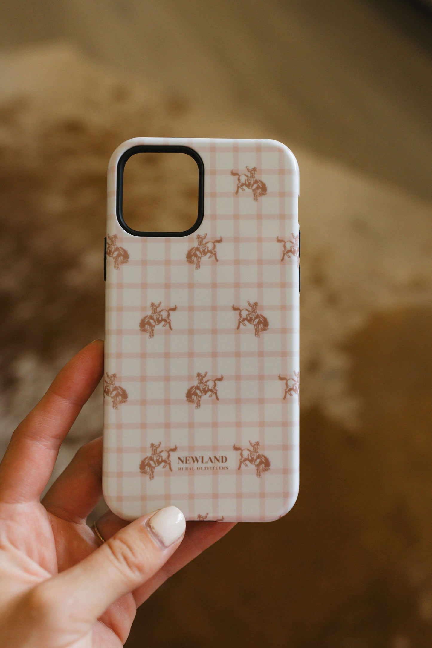 *PRE-ORDER* Peach Gingham Phone Case *Due End Dec/Start Jan*