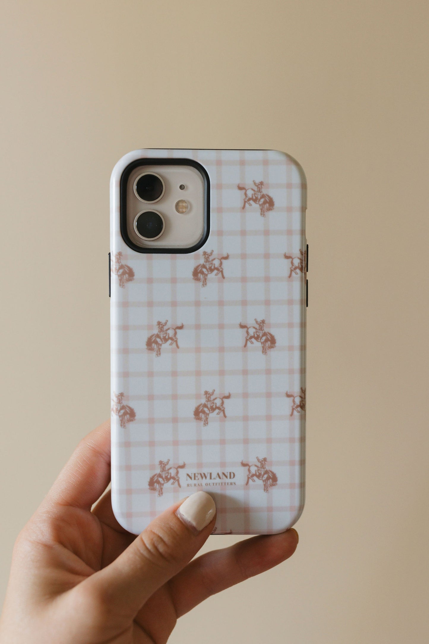 *PRE-ORDER* Peach Gingham Phone Case *Due End Dec/Start Jan*