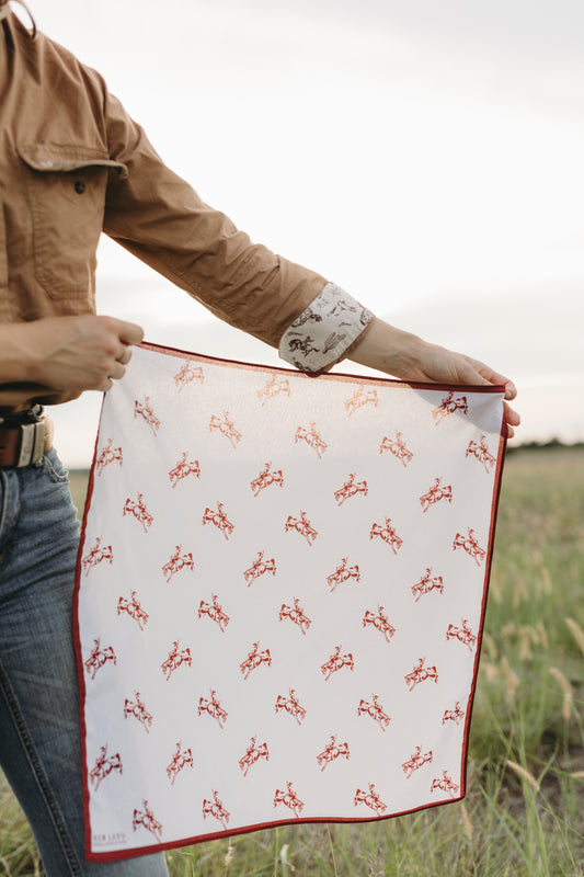 Rodeo Hand Drawn Bandana - Red