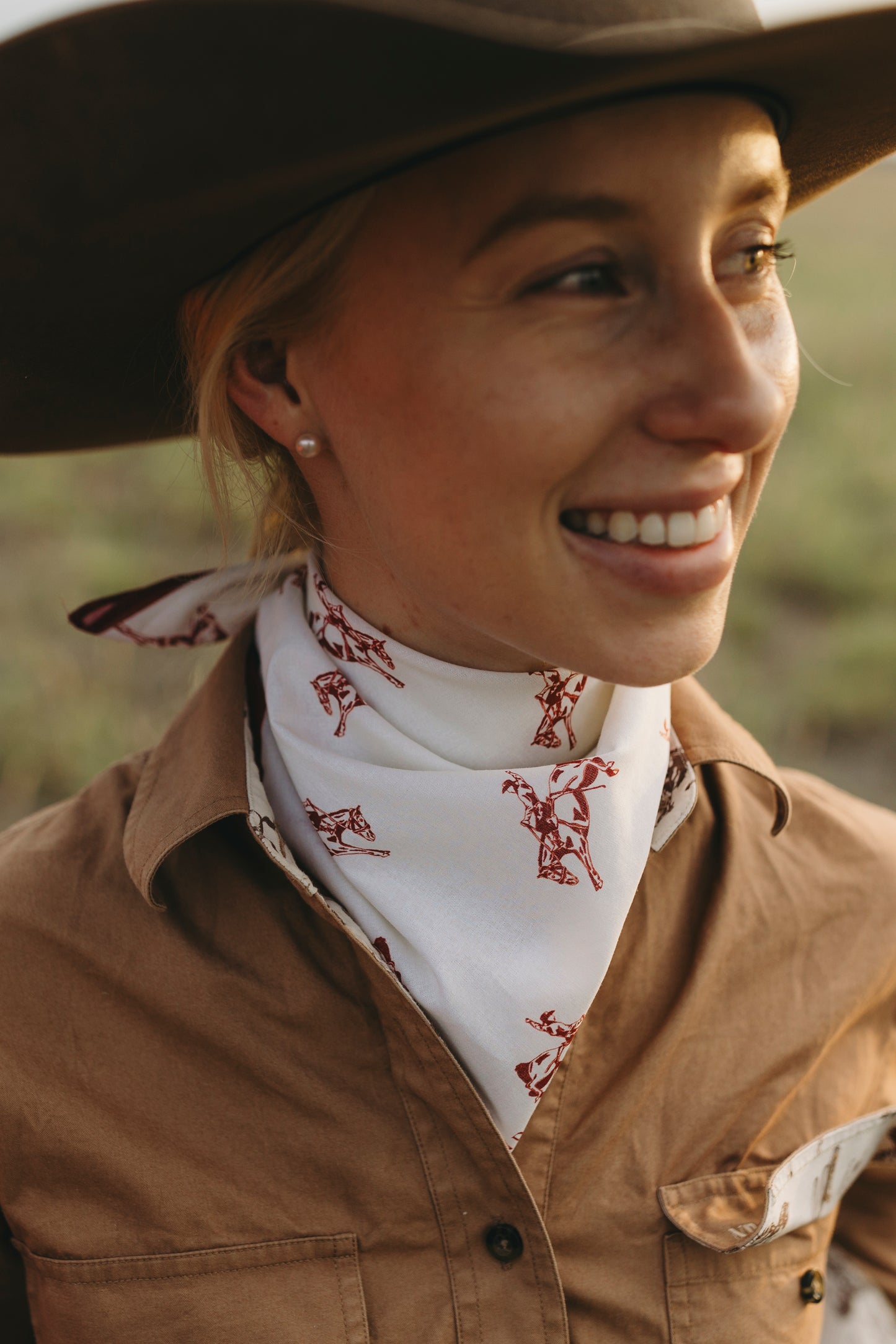 Rodeo Hand Drawn Bandana - Red