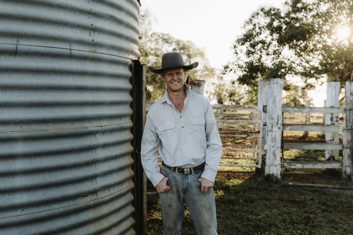 Dawson Half Button Workshirt - Grey