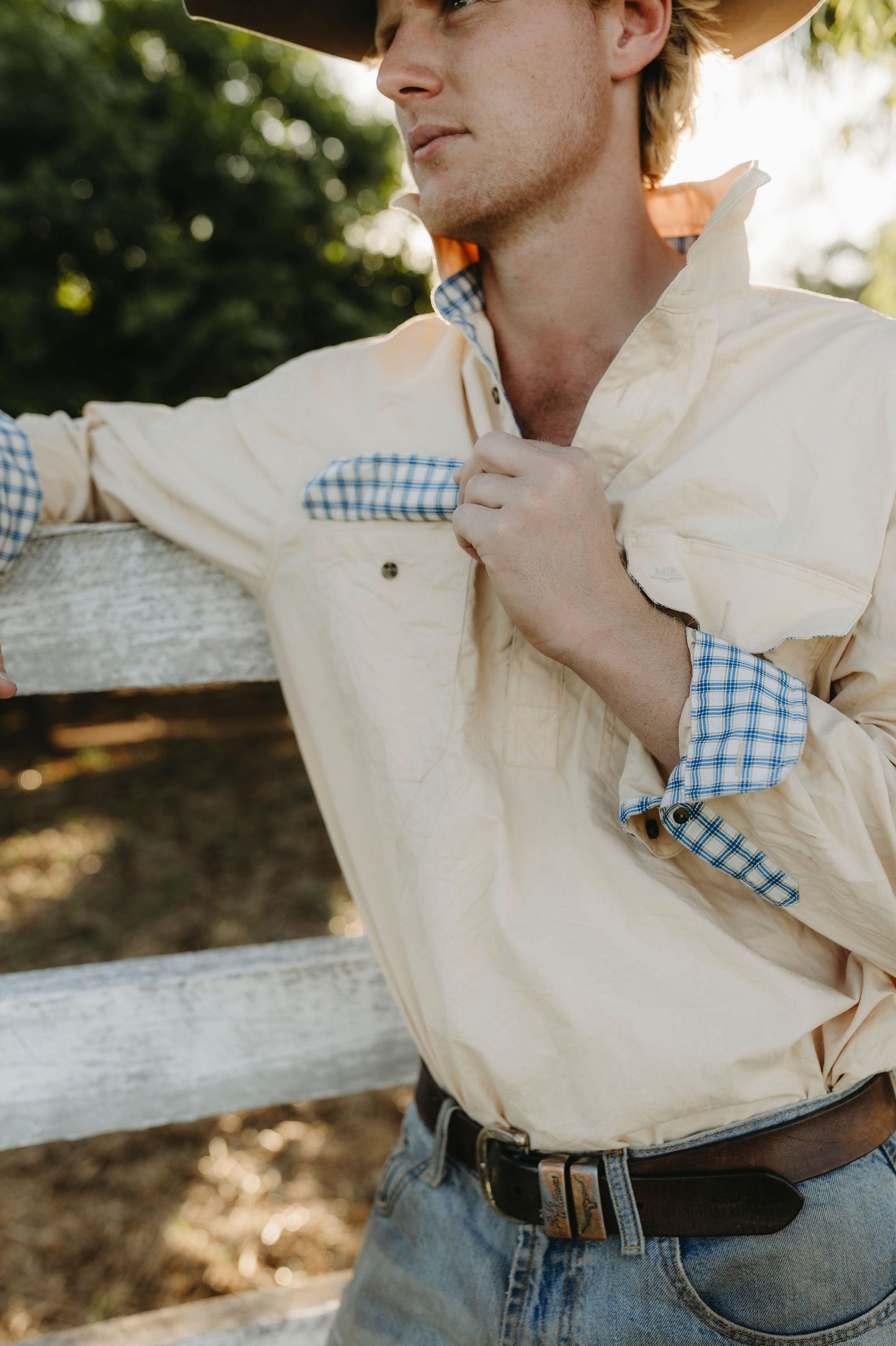 Dawson Half Button Workshirt - Sand